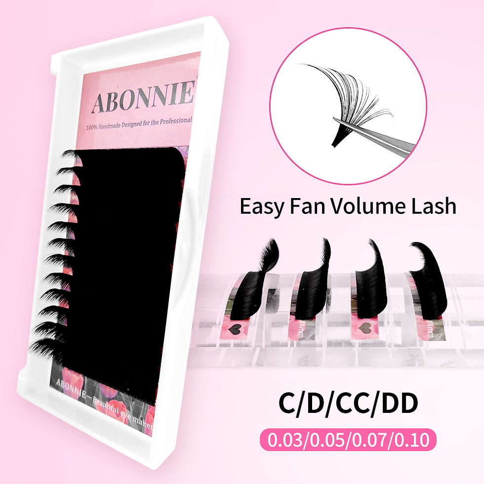 Miniatura: Abonnie Cashmere Easy Fan Matte Black Lashes Extensions C/CC/D/DD Volume Eyelash