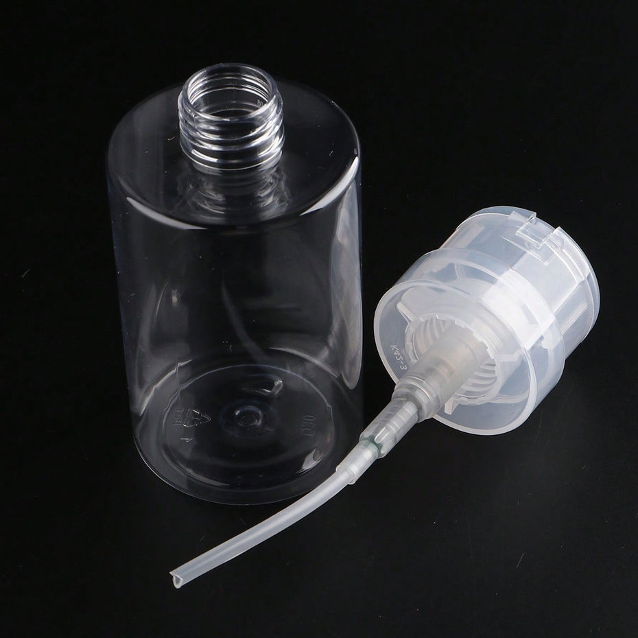 Miniatura: 200ML Empty Pump Liquid Alcohol Press Nail Polish Remover Cleaner Bottle Nail Re