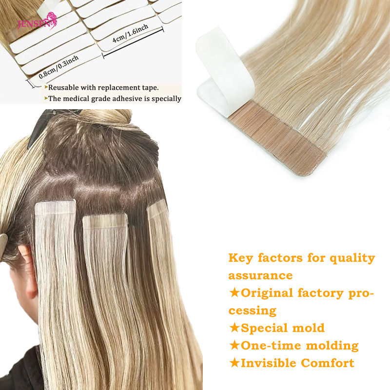 Miniatura: Tape In Extensions  100% Real Human Hair Remy Natural 16"-26"Inch 613 Color Stra