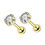 Miniatura: 2pcs 3/4/5mm Crystal Zircon  Earrings for Women/Men Stainless Steel Cartilage