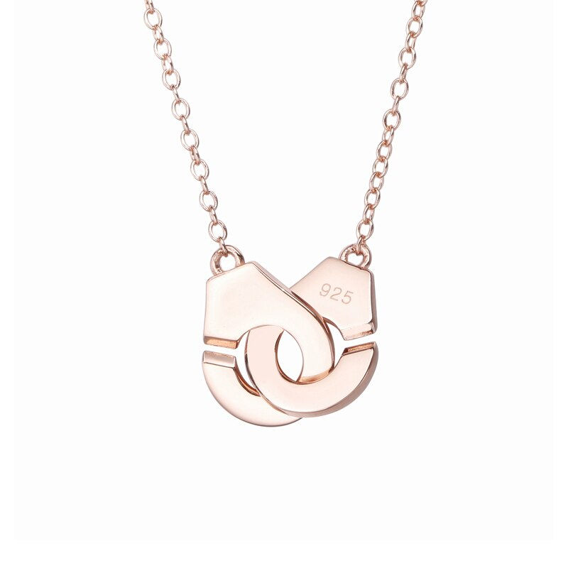 Miniatura: SHADOWHUNTERS Real 925 Sterling Silver Handcuffs Necklace Half With Full