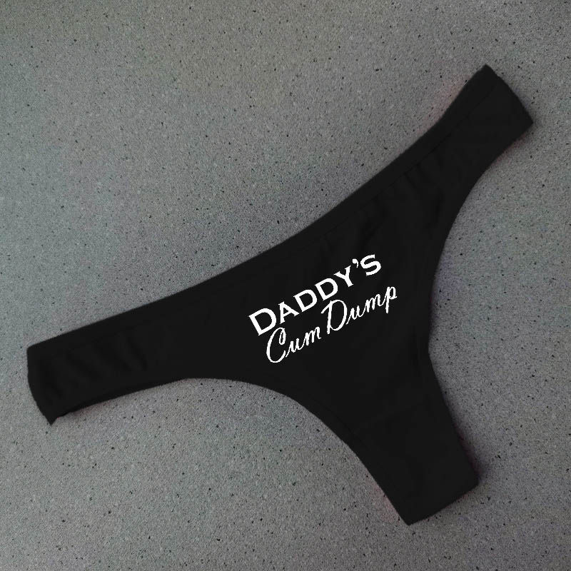 Thumbnail: Intimi / Black Thongs Underwear for Women Sexy Printed G String