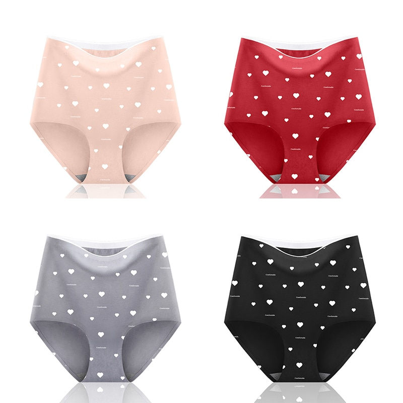 Miniatura: 4pcs/Lot Sexy Women Panties Ice Silk Briefs Seamless Underwear High Waist
