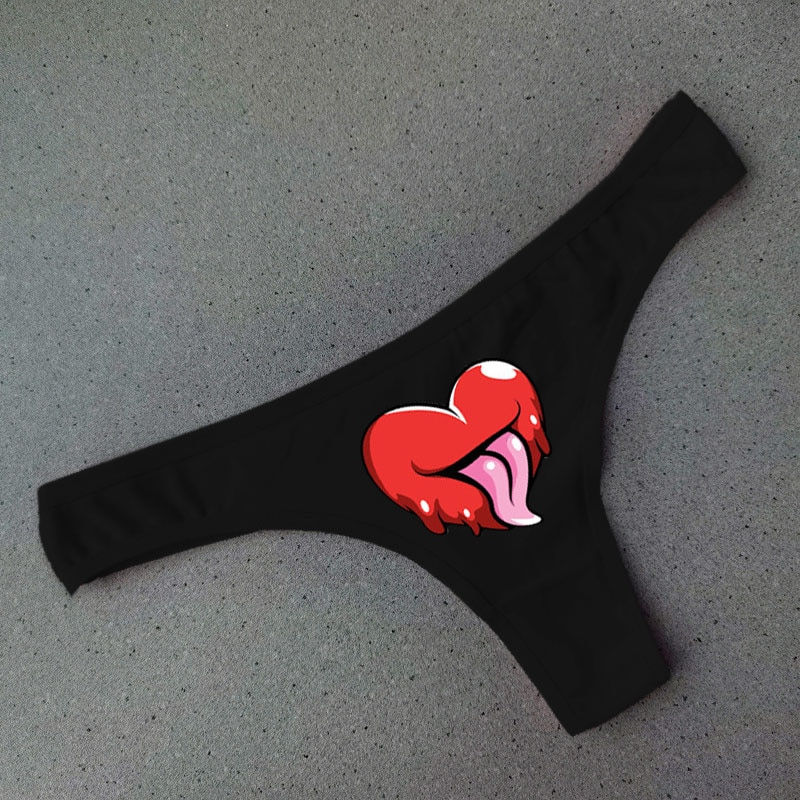 Miniatura: Intimi / Black Thongs Underwear for Women Sexy Printed G String