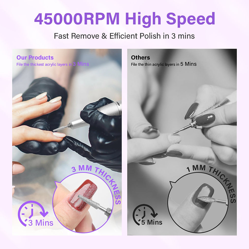 Miniatura: 45000RPM Rechargeable Nail Drill Machine for Nails Electric File Professional HD