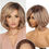 Miniaturbild: Blonde Brown Short Remy Human Hair HD Lace Front Wigs with Dark Roots Bob Natura