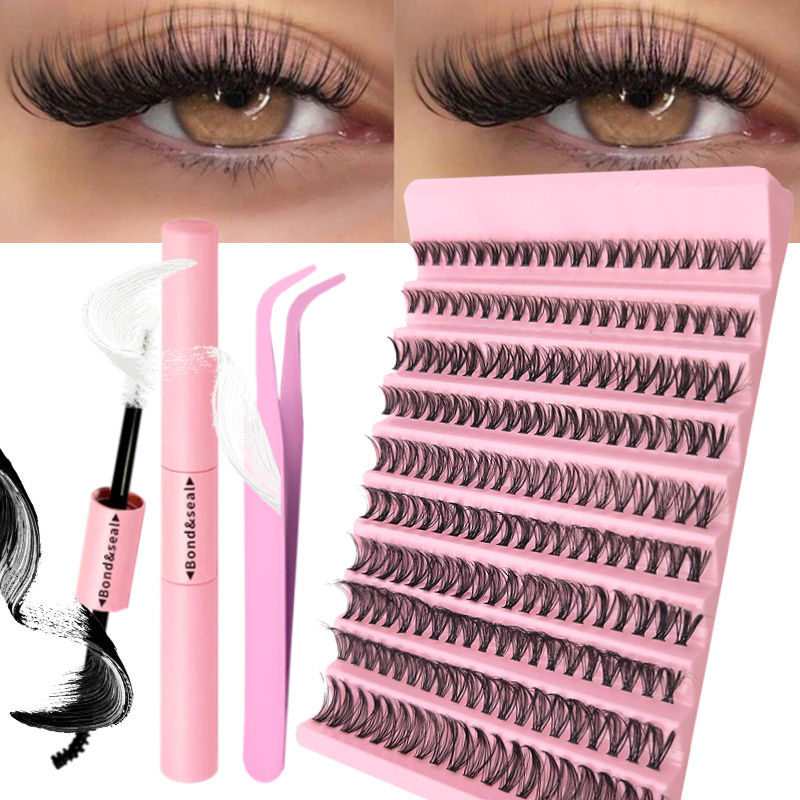Thumbnail: DIY Eyelash Extension Kit Individual Lashes Cluster Mix Lash Clusters with Lash 