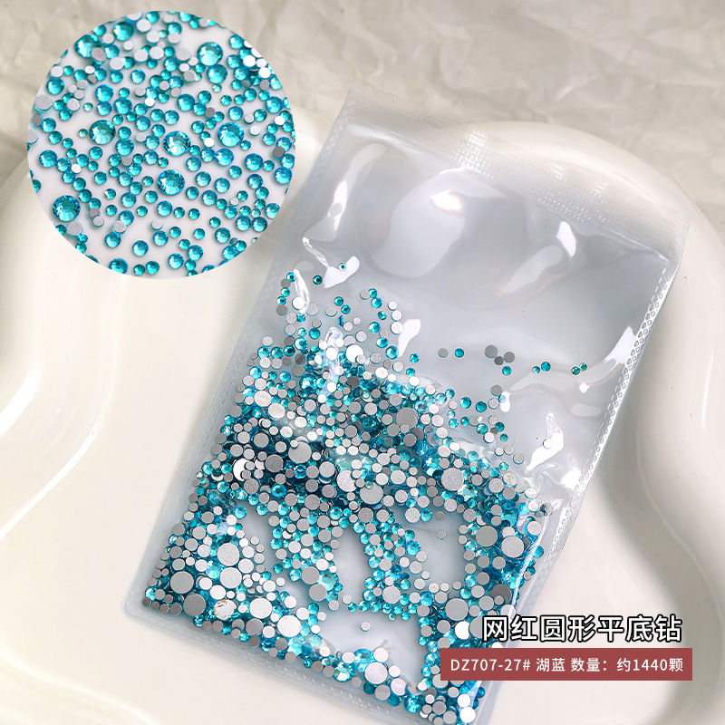 Miniatura: 1440 Pieces Of Mixed Nail Art Color Flat Bottomed Small Round Diamonds Popular S