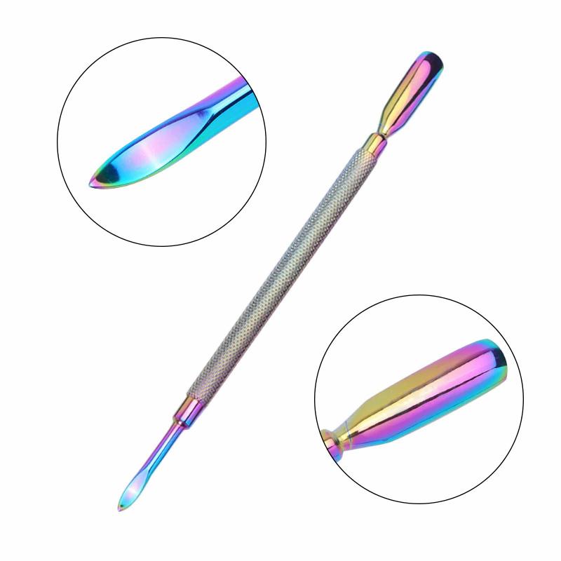 Thumbnail: 21 Style Rainbow Stainless Steel Nail Cuticle Pusher