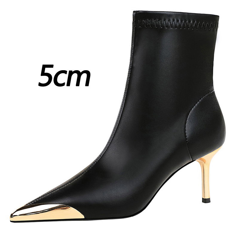 Miniatura: BIGTREE shoes Autumn Winter Boots Metal Pointed tip Women Boots Fashion Leather 