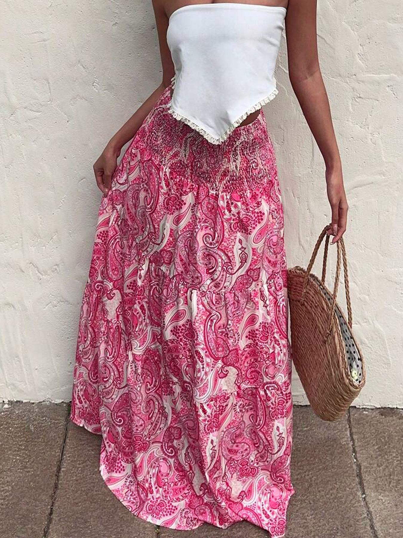 Elegant Women's Long Skirt, High Waist A-Line Design, Perfect for Casual & Forma
