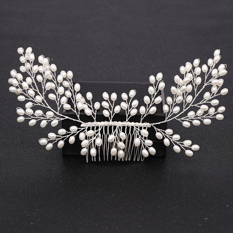 Miniatura: Silver Color Pearl Crystal Wedding Hair