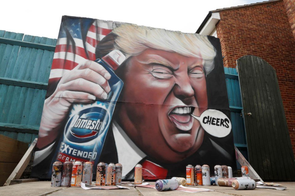 Trump graffiti in Royston, England