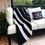 Thumbnail: Oversized Crochet Chunky Blanket Throw - Black & White