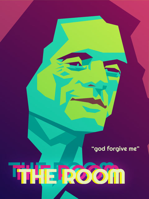 Poster illustration design for cult-classic "The Room" by Tommy Wiseau. Created in Adobe Illustrator
