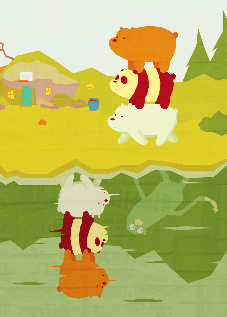 Digital illustrated We Bare Bears fan art featuring Grizz, Panda, and Ice Bear. Created in Adobe Illustrator