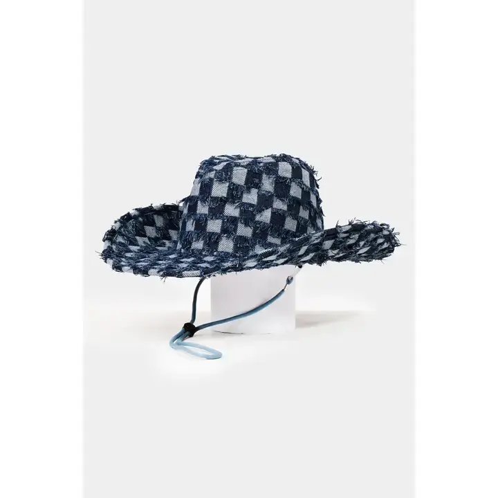 Dark Denim Patchwork Cowboy Hat