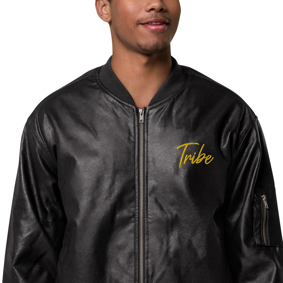 Thumbnail: Tribe Leather Bomber Jacket