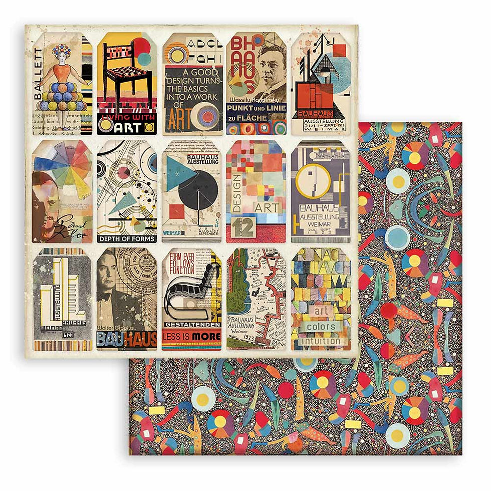 Thumbnail: Scrapbooking Extra small Pad 10 sheets cm 15,24x15,24 (6"x6") - Bauhaus