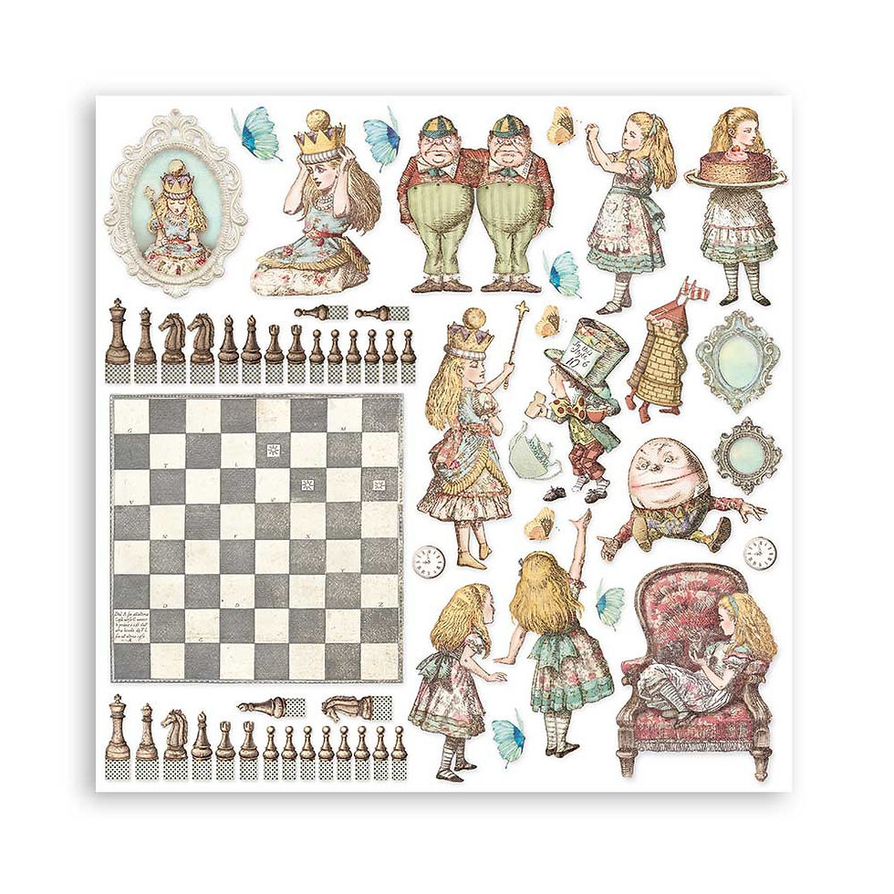 Miniatura: Scrapbooking Pad 10 sheets cm 30,5x30,5 - Alice through the looking glass