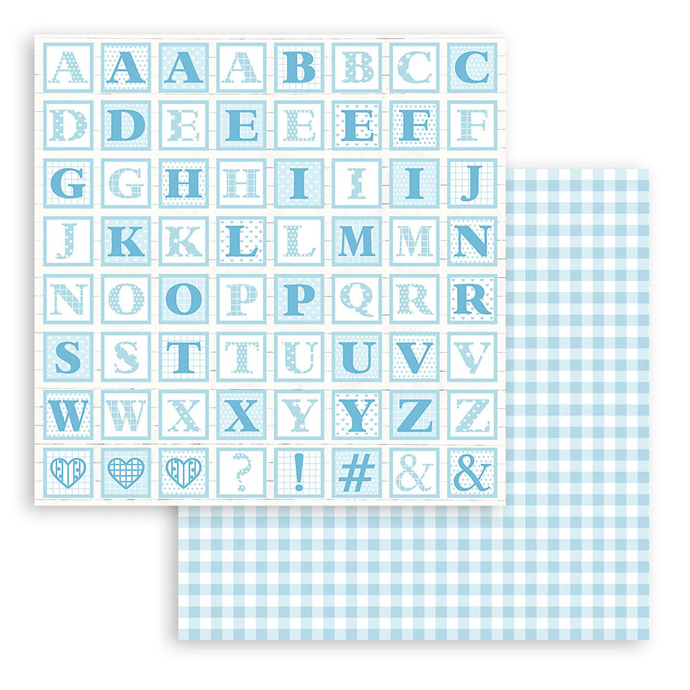 Thumbnail: Scrapbooking Small Pad 10 sheets cm 20,3X20,3 Backgrounds -Baby Dream Blue