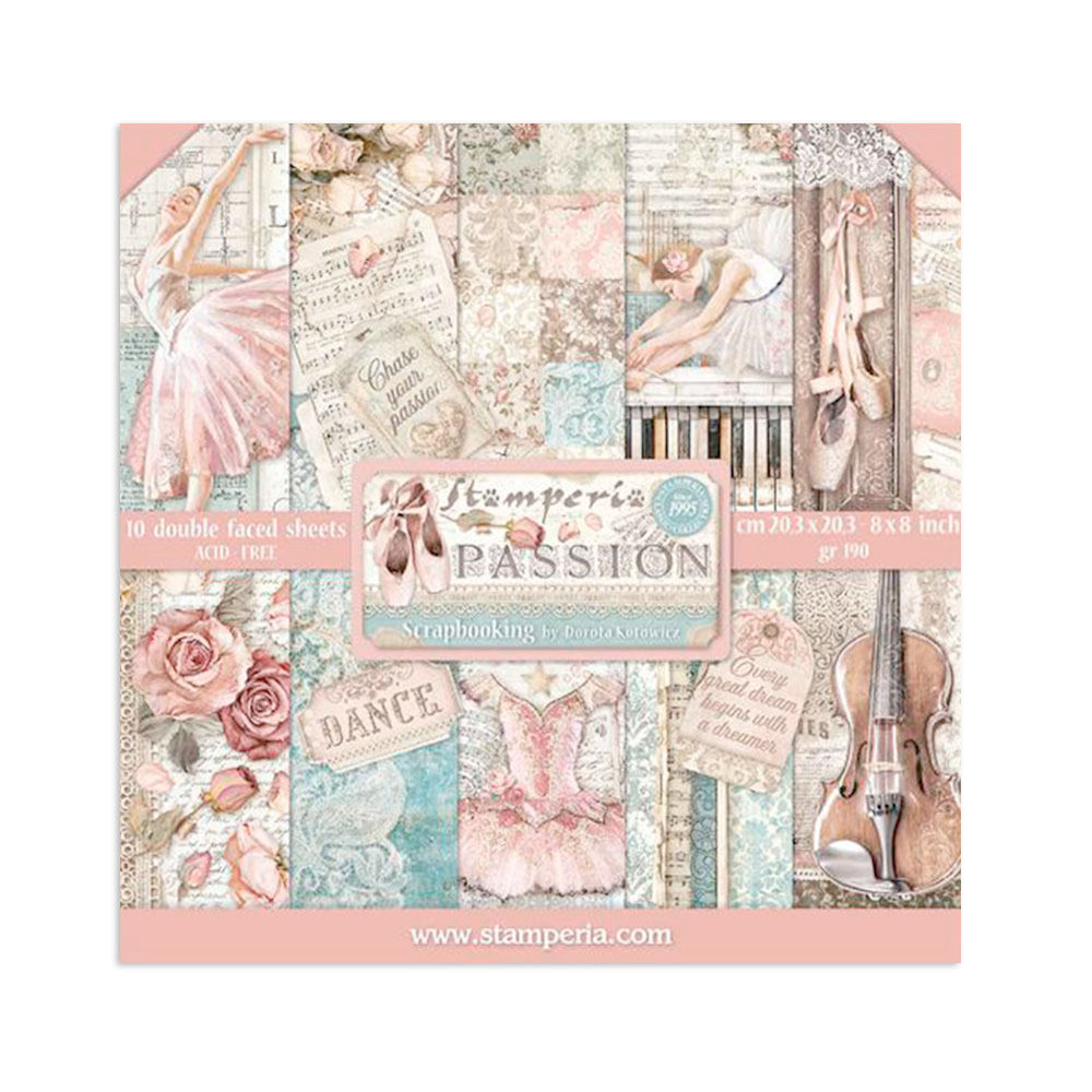 Scrapbooking Small Pad 10 sheets cm 20,3X20,3 (8"X8") - Passion