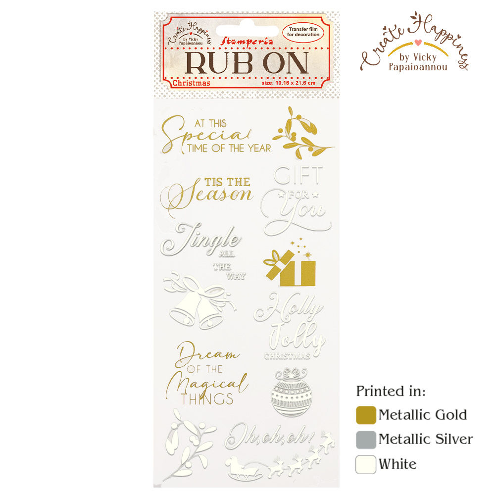 Rub-on cm 10,16x21,6 - Create Happiness Christmas bells