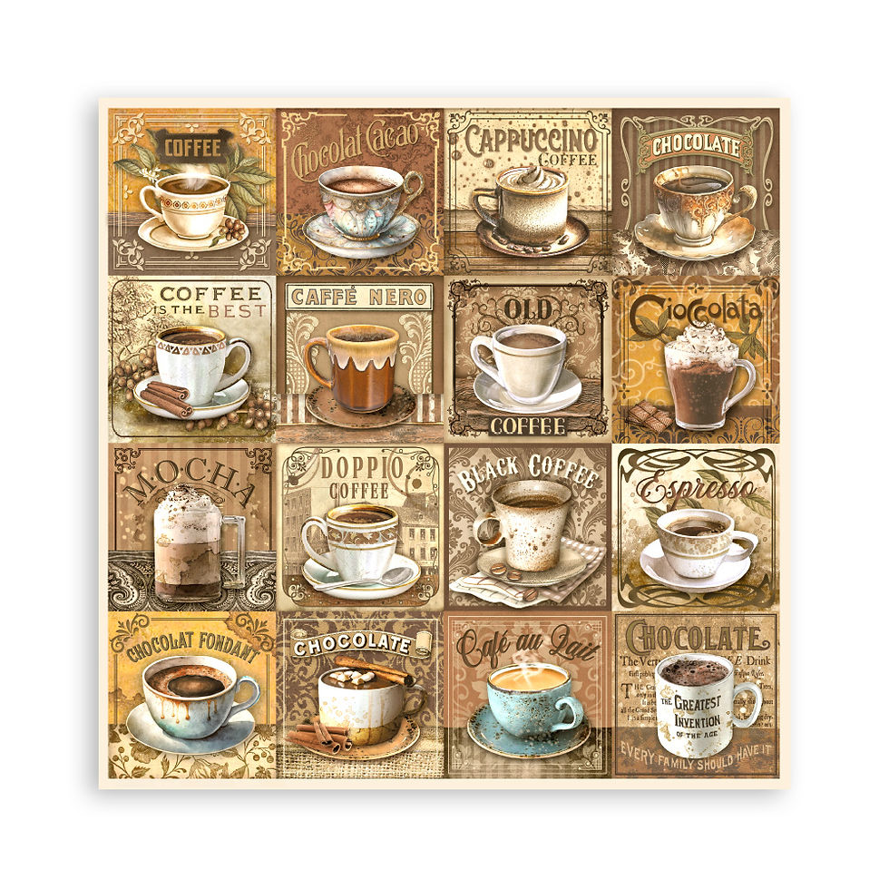 Thumbnail: Scrapbooking Pad 22 sheets cm 30,5x30,5 Single face - Coffee and Chocolate