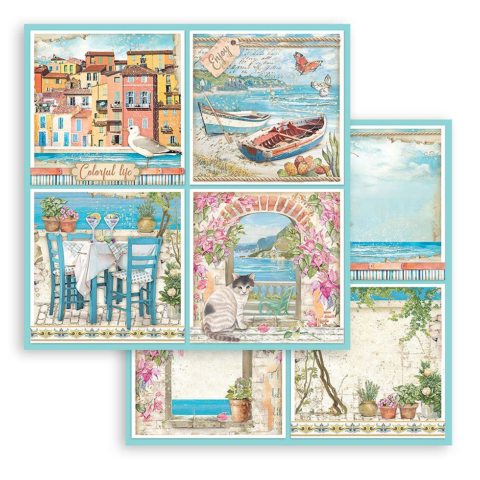 Thumbnail: Scrapbooking Pad 10 sheets cm 30,5x30,5 (12"x12") - Blue Dream