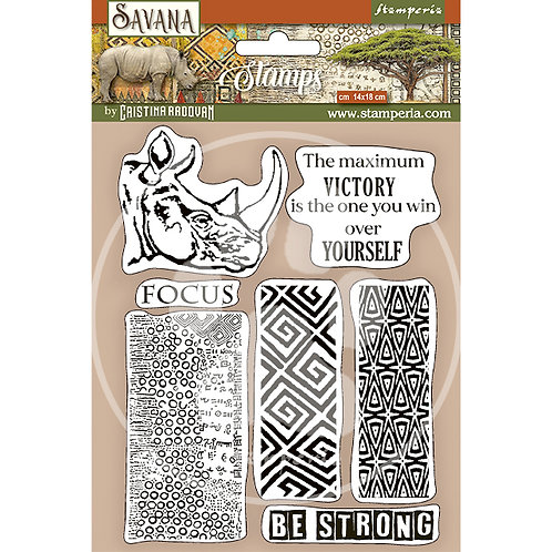 HD Natural Rubber Stamp cm 14x18 - Savana grafiti
