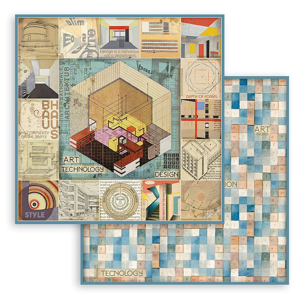 Thumbnail: Scrapbooking Extra small Pad 10 sheets cm 15,24x15,24 (6"x6") - Bauhaus