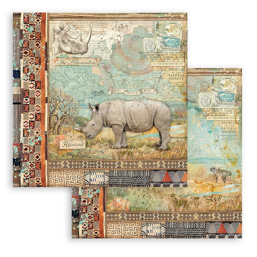 Miniatura: Scrapbooking Small Pad 10 sheets cm 20,3X20,3 (8"X8") - Savana