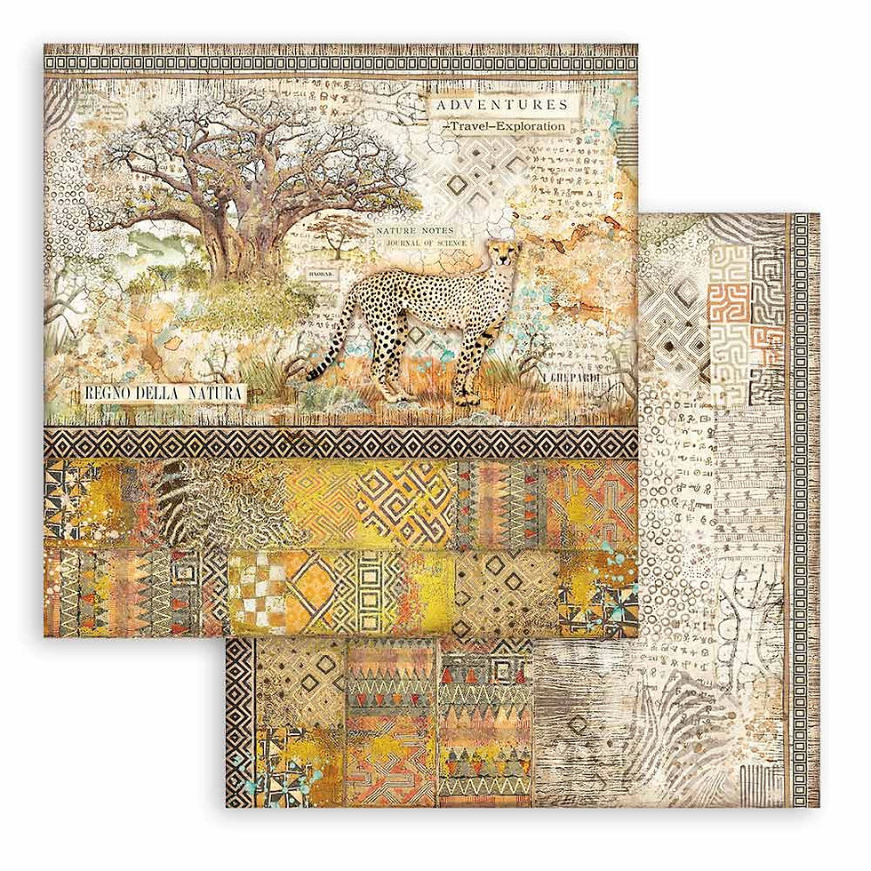 Miniatura: Scrapbooking Small Pad 10 sheets cm 20,3X20,3 (8"X8") - Savana