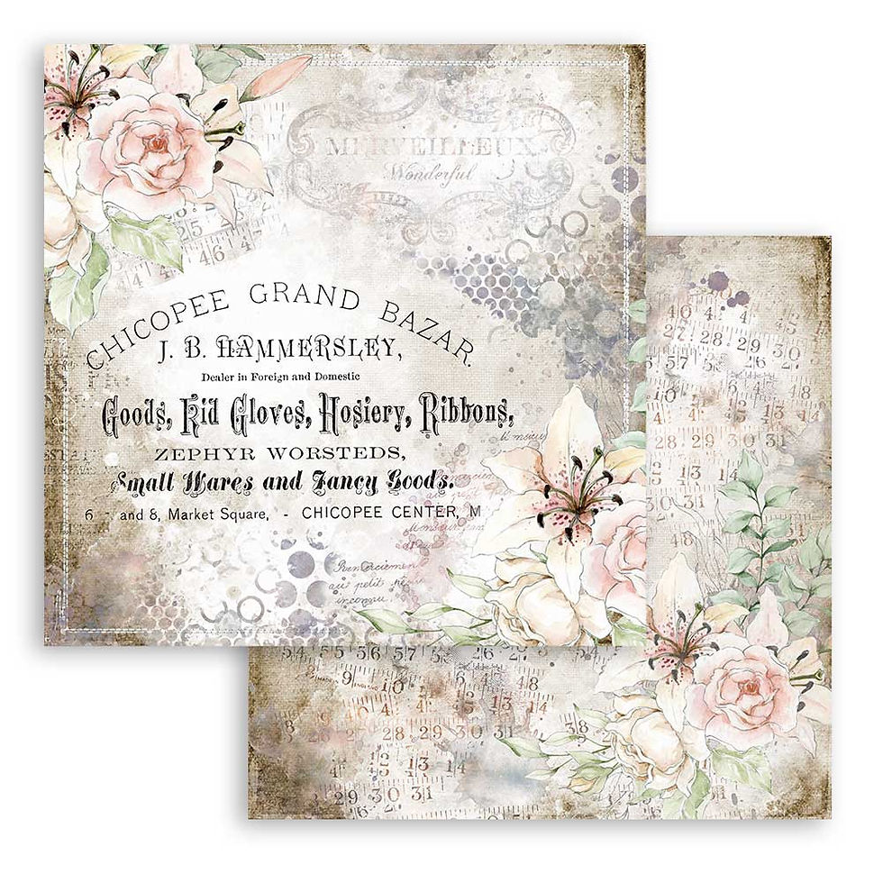 Thumbnail: Scrapbooking Pad 10 sheets cm 30,5x30,5 (12"x12") - Romantic Threads