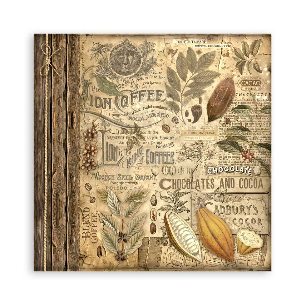 Thumbnail: Scrapbooking Pad 22 sheets cm 30,5x30,5 Single face - Coffee and Chocolate