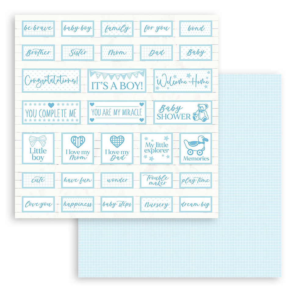 Miniatura: Scrapbooking Small Pad 10 sheets cm 20,3X20,3 Backgrounds -Baby Dream Blue