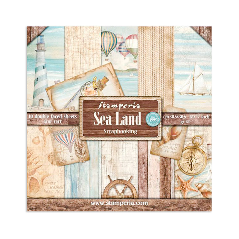 Scrapbooking Pad 10 sheets cm 30,5x30,5 (12"x12") - Sea Land