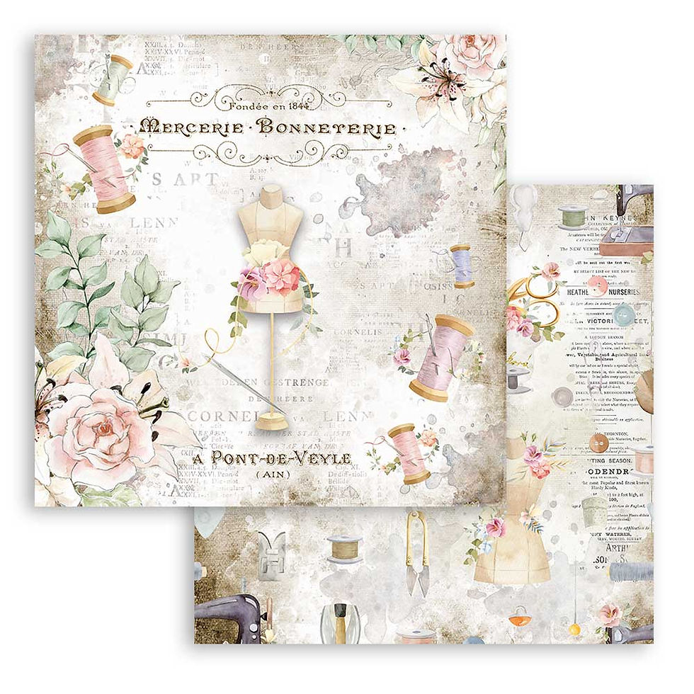 Thumbnail: Scrapbooking Pad 10 sheets cm 30,5x30,5 (12"x12") - Romantic Threads