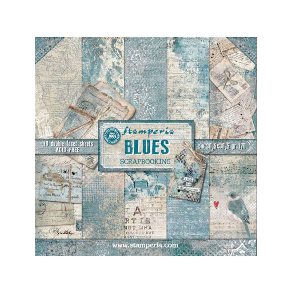 Scrapbooking Pad 10 sheets cm 30,5x30,5 (12"x12") - Blues