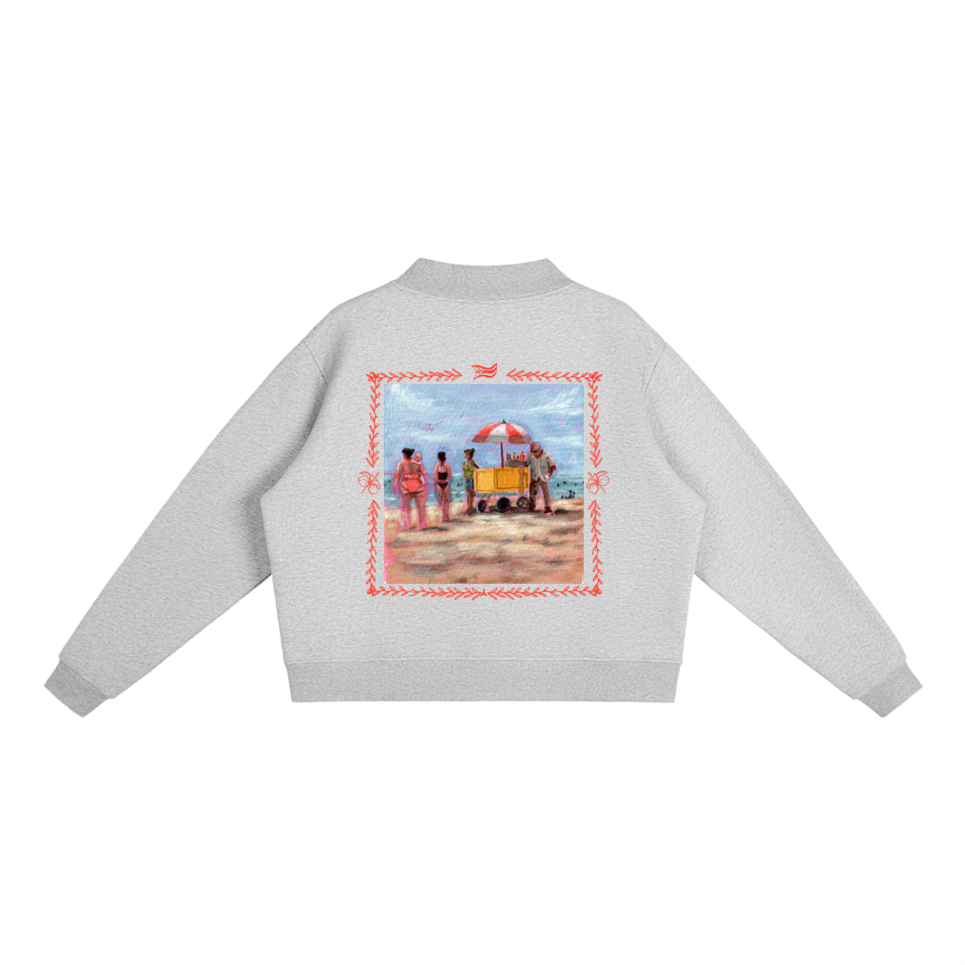 Piragua Cart | Fleece Mock-Neck Crew Sweatshirt