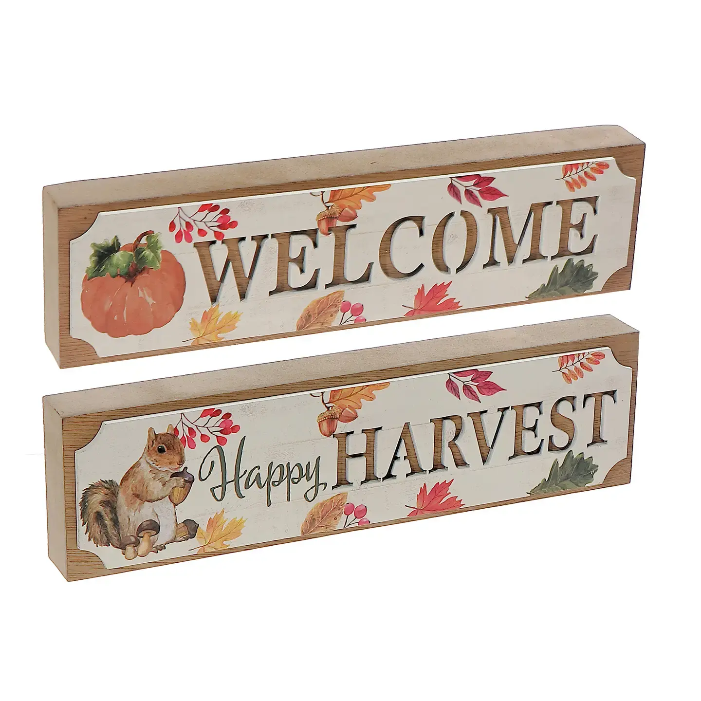 Rectangular Block Sign Harvest/Welcome, each