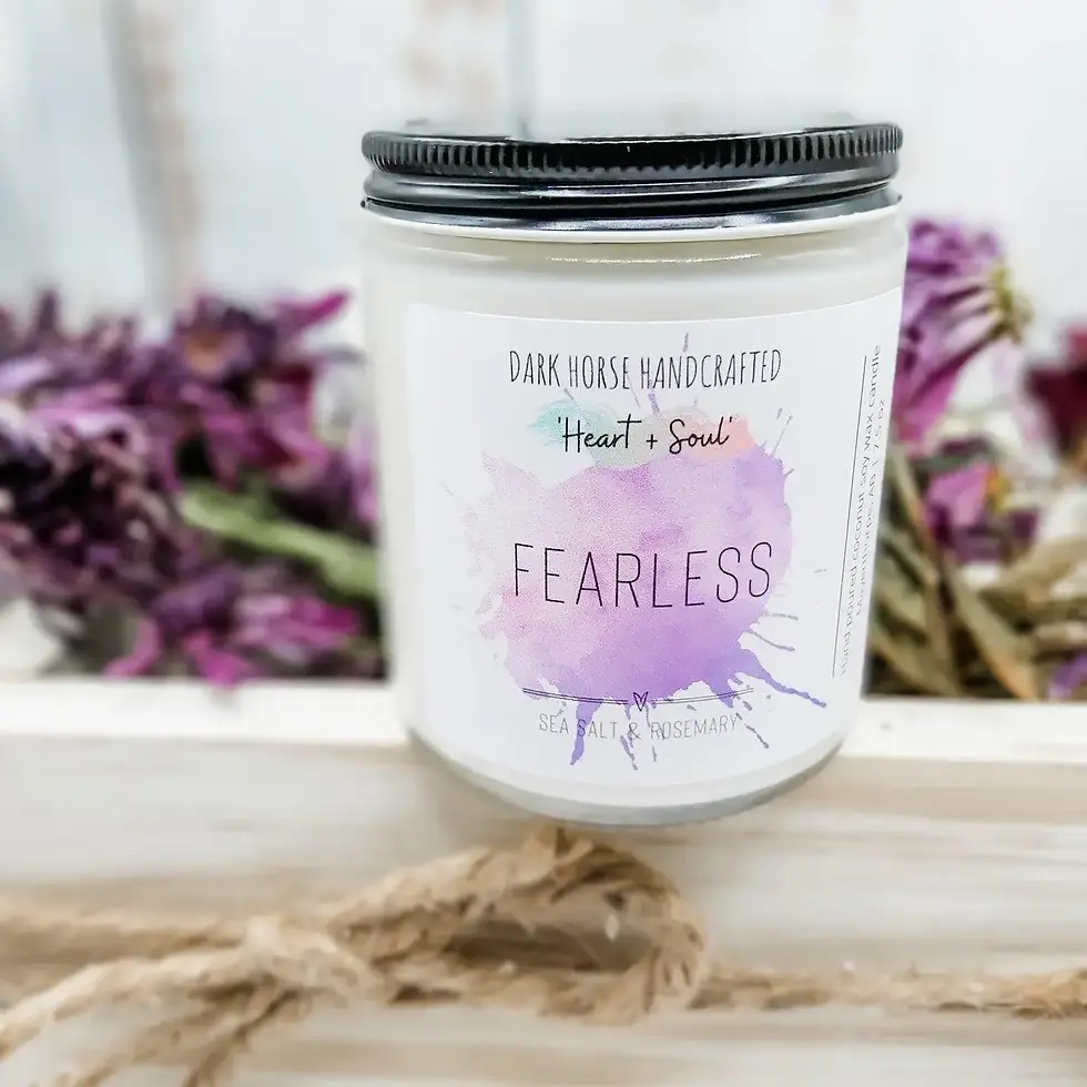 Dark Horse Handcrafted FEARLESS - Sea Salt & Rosemary Soy Wax Candle (7.5oz)