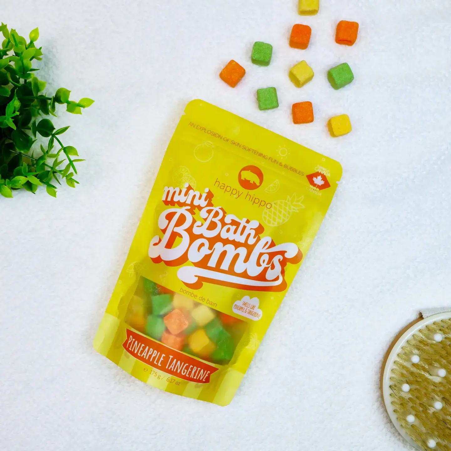 Happy Hippo Pineapple Tangerine Mini Bath Bombs, 175g