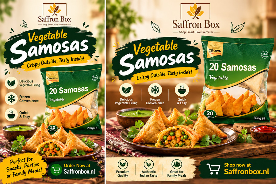 Crown frozen vegetable samosa 20 pcs