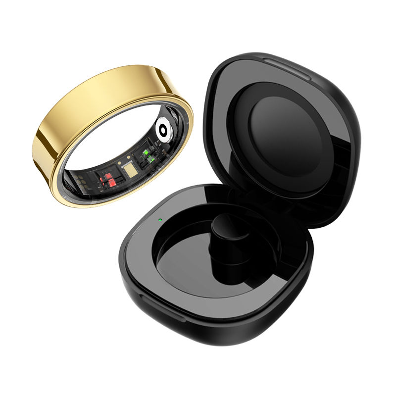 R09 Smart Ring Men Women with Charging Case,Heart Rate Blood Oxygen,Skin Tempera