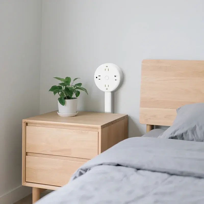 Thumbnail: Rotatable Electrical Wall Plug Extender with Adjustable Length Multi-Outlet Powe