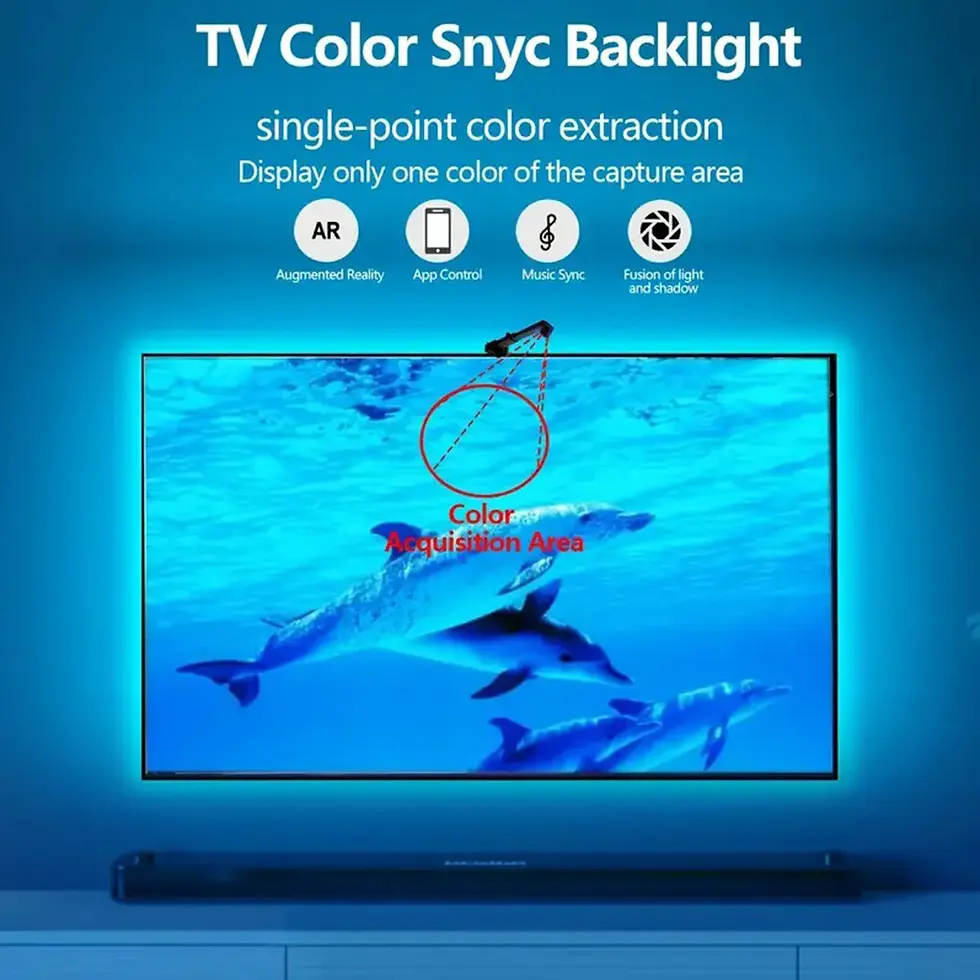 Thumbnail: PC/TV Led Backlight RGBIC LED Strip Light with Color Picking Sensor App Control 