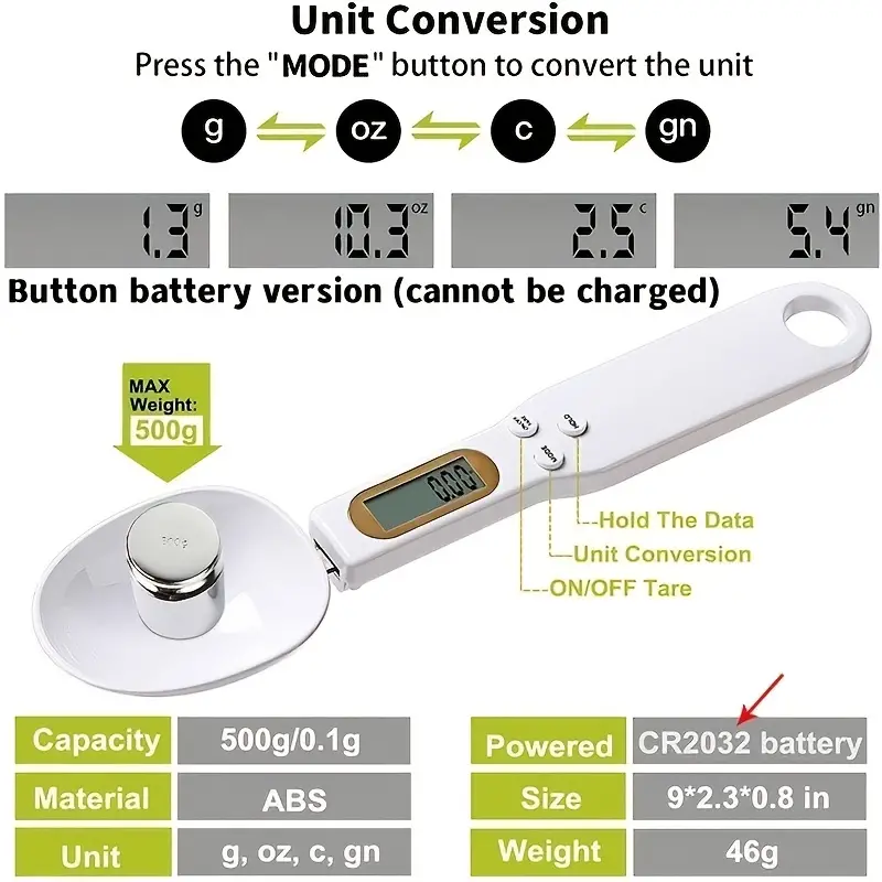Thumbnail: Mini Spoon - Digital Kitchen (Food Scale 0.1-500g)