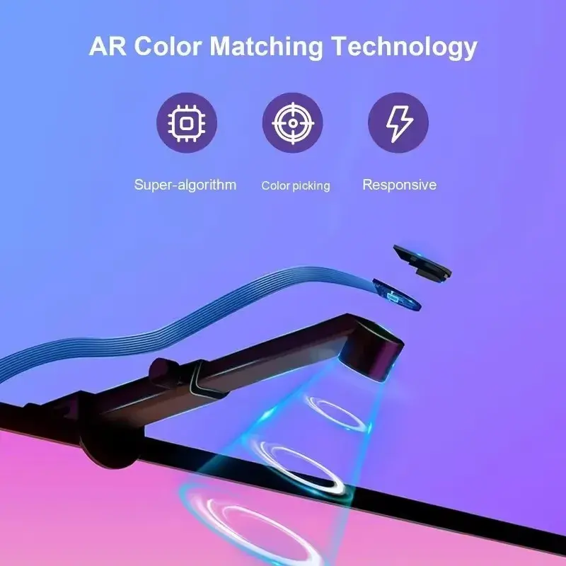 Thumbnail: PC/TV Led Backlight RGBIC LED Strip Light with Color Picking Sensor App Control 