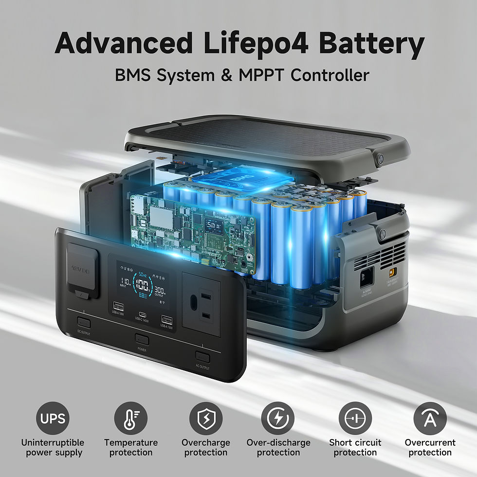 Thumbnail: Portable Power Station 256Wh LiFePO4 Battery 300W